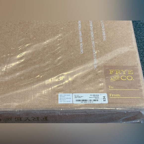 Frye and Co. Vegan Brown Cognac Leather Tech Storage Case NIB - Picture 3 of 4